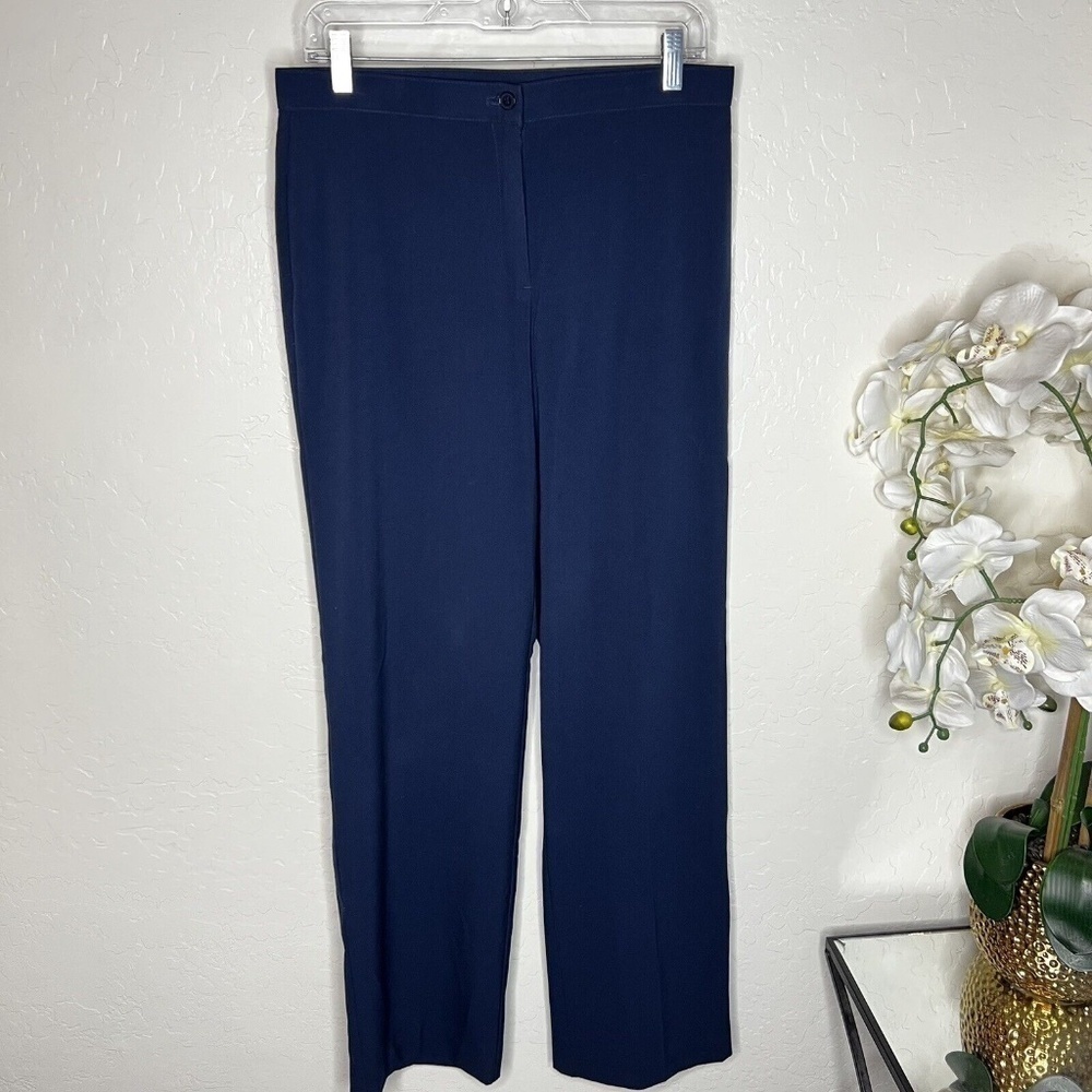 Jaclyn Smith Womens Dress Pants Size 8 Navy Blue Slenderizing Fit